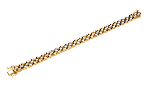 9ct Gold Polish 3-Row Panther Bracelet