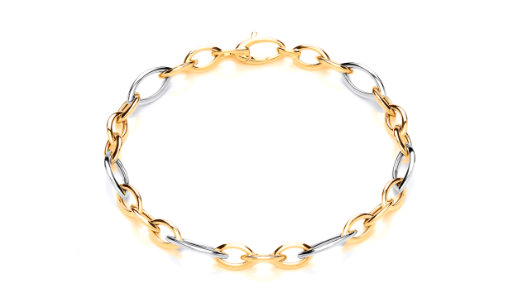 9ct White & Yellow Gold Link Bracelet