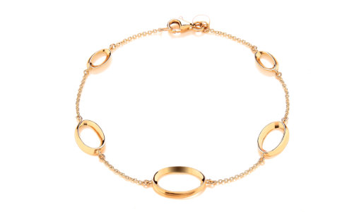 9ct Gold Polish Fancy Graduated Ovals Bracelet