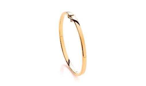 9ct Gold Solid Oval Court Hinge Bangle